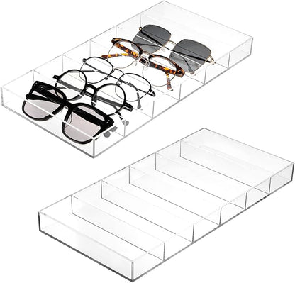 2 PCS Acrylic Sunglasses Organizer, 6 Grids Sunglasses Display Stackable | Easy by Unknown