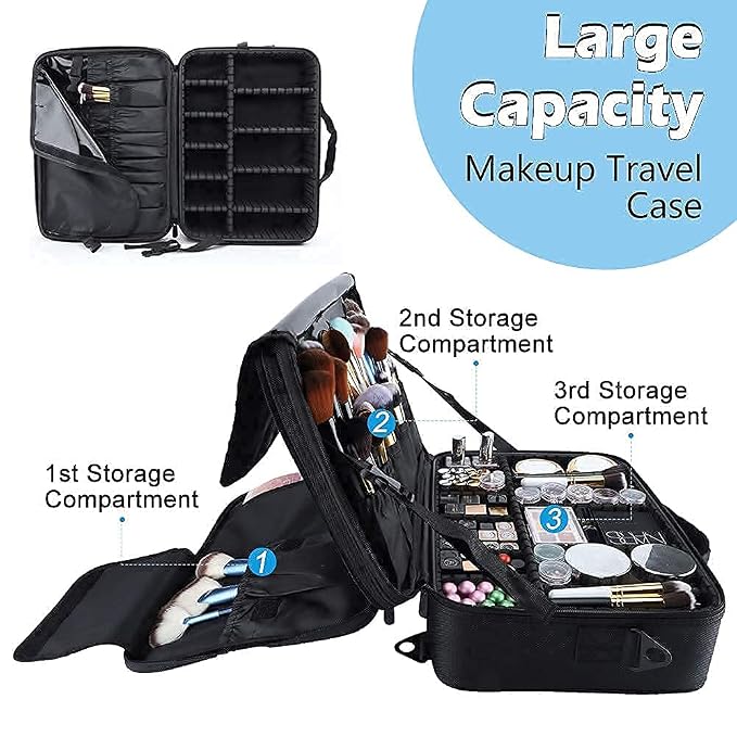 gzcz Travel Makeup Bag, Professional Cosmetic Bags - Image 4