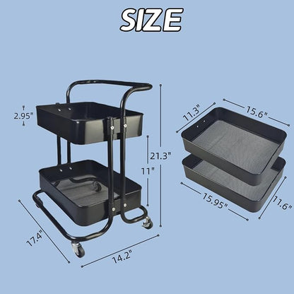 2 Tier Rolling Utility Cart - Image 6