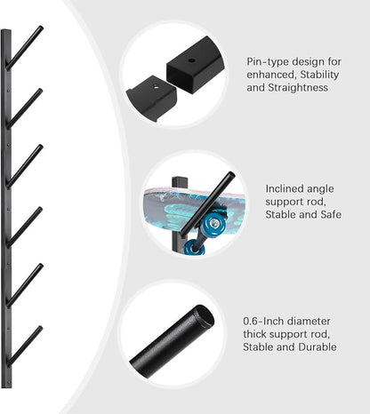 Skateboard Rack Wall Mount – Skateboard Wall Hanger, Snowboard Display Wall - Image 4