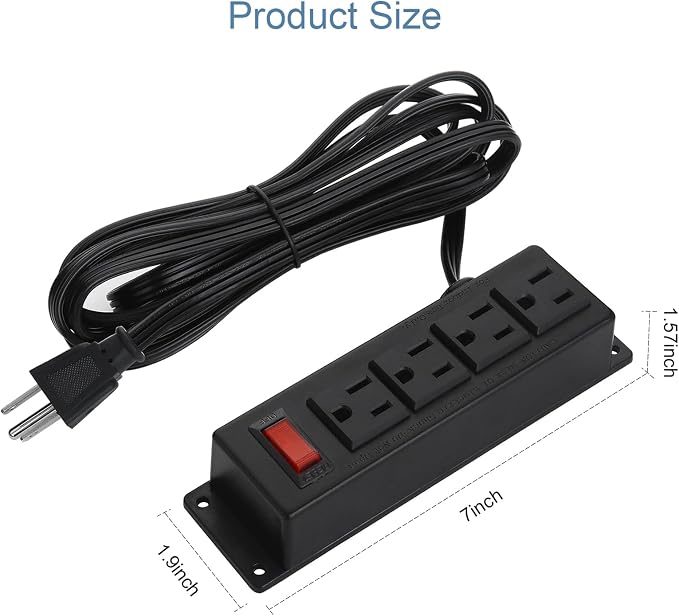 2Pack Wall Mount Power Outlet Strip, 4 Outlet Mountable Power Strip - Image 3