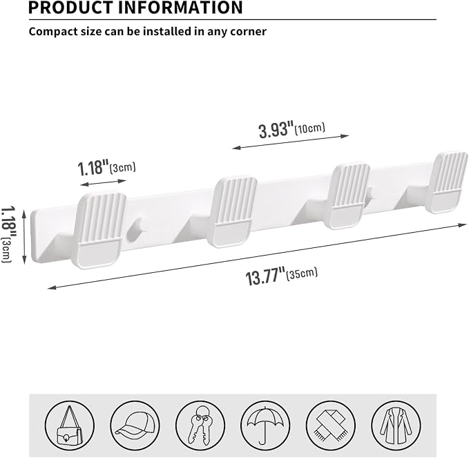 Coat Rack Wall Mount Coat Hooks - Image 5