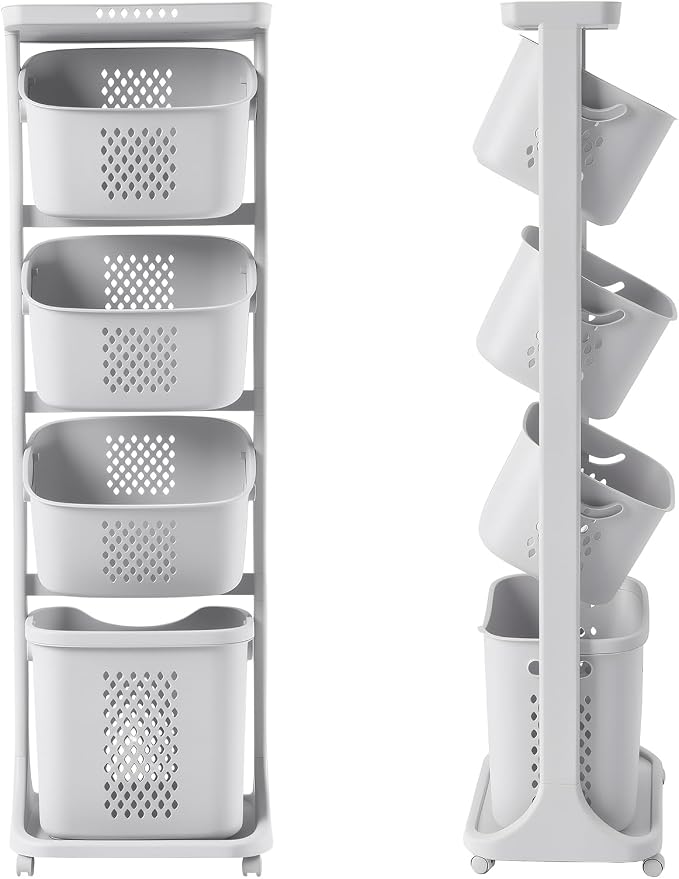 4-Tier Laundry Hamper Cart by sxvbdway