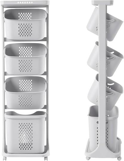 4-Tier Laundry Hamper Cart by sxvbdway