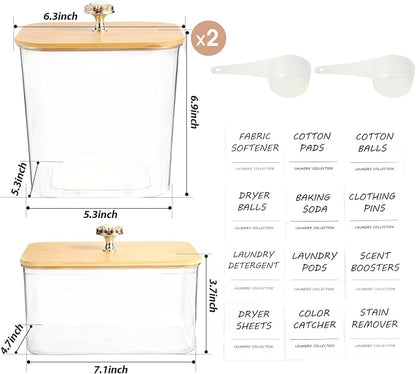 3 Pack Laundry Room Organization Storage Containers, Plastic Clear Laundry Pods - Image 2