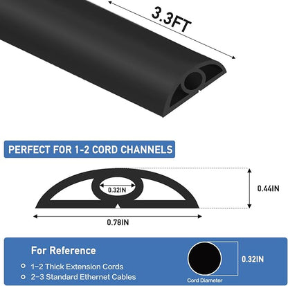 Floor Cord Cover Self Adhesive Cord Hider Floor Extension Cord Covers - Image 2
