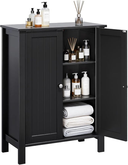 Bonnlo Free Standing Bathroom Cabinet, Modern Black Storage Cabinet - Image 10