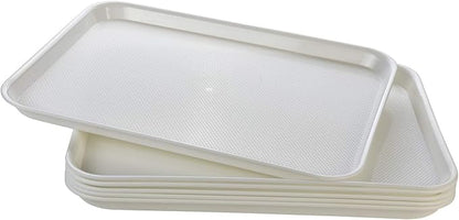 Eslite Rectangular Plastic Serving Trays, Fast Food Serving Cafeteria Trays by Eslite