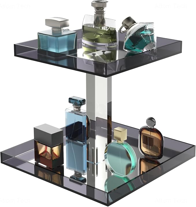 NiHome Acrylic Perfume Display Organizer, 2-Tier Cologne Organizer, Makeup by NiHome