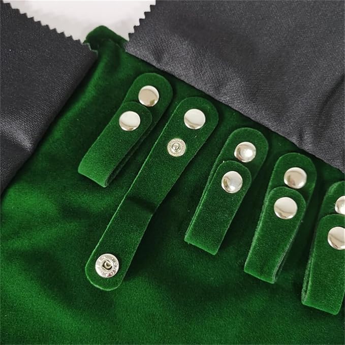 Premium Jewelry Roll Organizer for 16 Necklaces 55cm x 29cm Metal Snap & Velcro - Image 6