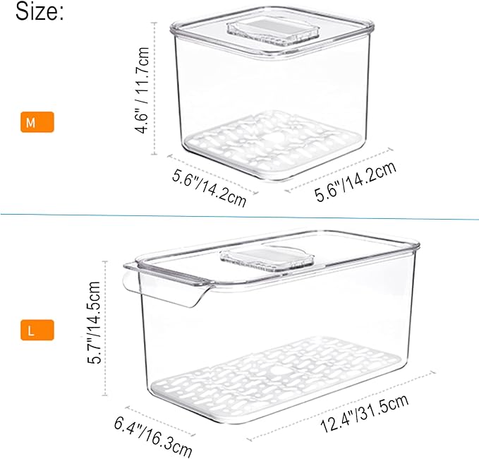 iPEGTOP Fridge Produce Saver Food Storage Bin Containers, Stackable - Image 7