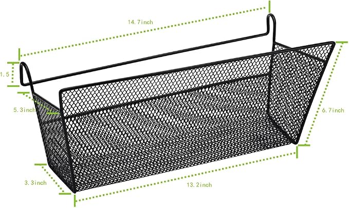 2 pcs Hanging metal mesh bedside storage basket， student dormitory bed storage - Image 2