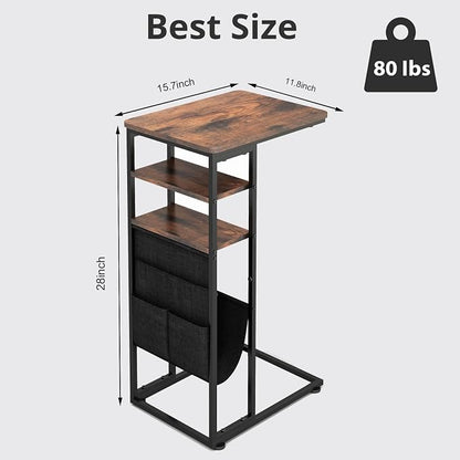 C Shaped End Table 28" 3-Tier C Table - Image 3