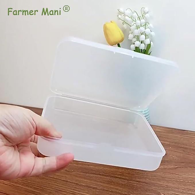 2 Pack Rectangular Clear Frosted Plastic Box Containers - Image 4