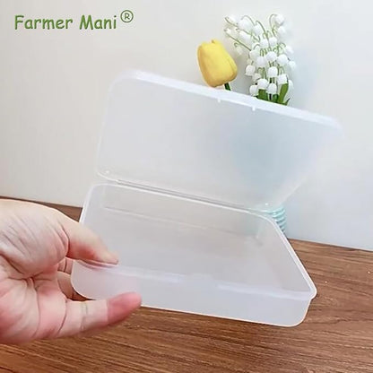 2 Pack Rectangular Clear Frosted Plastic Box Containers - Image 4