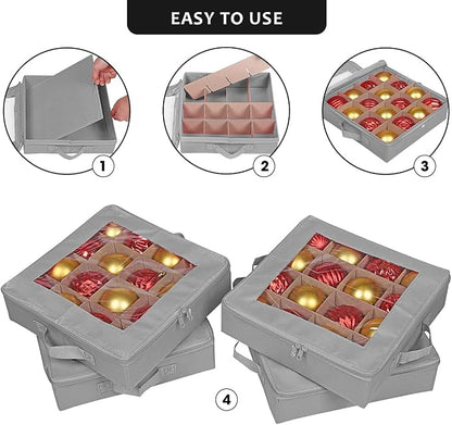 4 Pcs Christmas Ornament Storage Boxes - Image 2