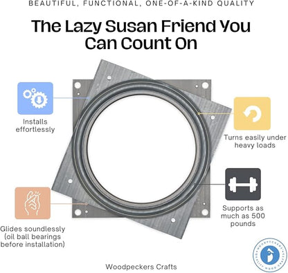 Lazy Susan Hardware, 6 inch, 500 lbs. Load Capacity, by Woodpeckers - Image 4