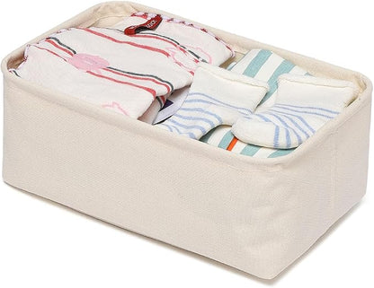 Foldable Storage Bins with Lids Cotton Canvas Rectangular Storage Box Ideal - Image 6