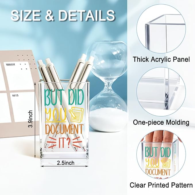 But Did You Document It Acrylic Cosmetic Pencil Holder Cup, Pen Holder - Image 2