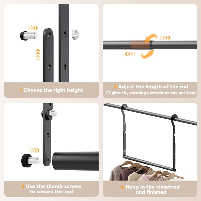 Mavivegue 2 Pack Adjustable Closet Rods - Image 6