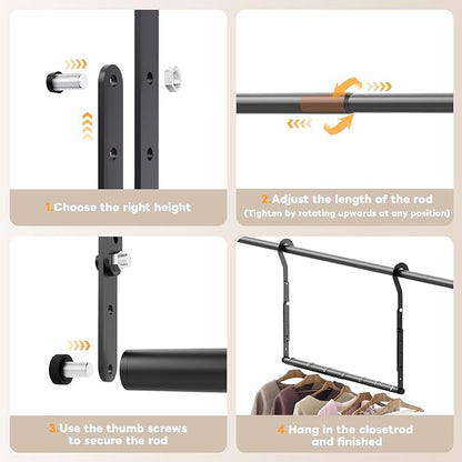 Mavivegue 2 Pack Adjustable Closet Rods - Image 6