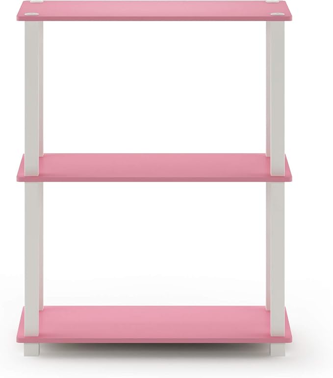 Furinno TURN-S-TUBE Storage Shelves, 3-Tier Book Shelf, Corner Shelf, Toolless - Image 5