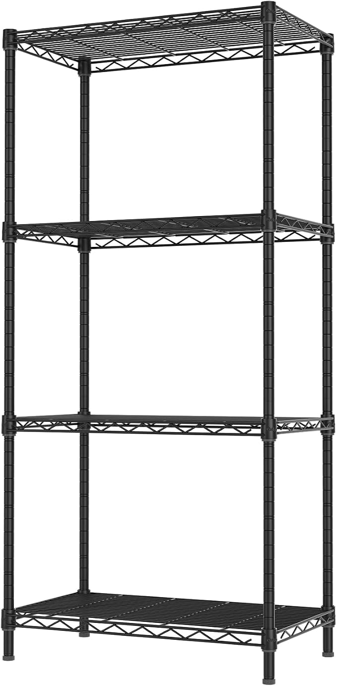4 Tier Adjustable Storage Shelves, Heavy Duty Metal Utility Shelf 600LBS - Image 8