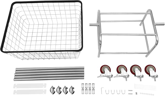 Laundry Cart, Steel Wire Laundry Cart, Laundry Basket - Image 5