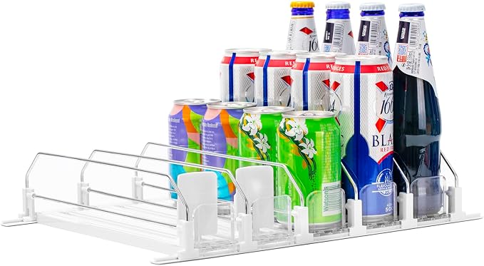 RULA Drink Organizer for Fridge, Self-Pushing Soda Can Dispenser for Mini by Rula