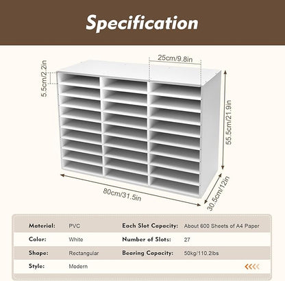 27 Compartments Literature Organizer, Desktop File Sorter Mail Center Paper - Image 9