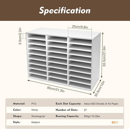 Mail Sorter Organizer, 27 Compartments Mailbox - Image 7