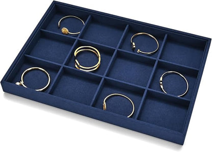 12 Grids Jewelry Tray Bracelet Tray Bangle Tray Microfiber Jewelry Display Tray - Image 2