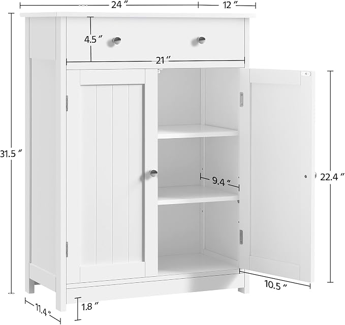 Yaheetech Small Bathroom Storage Cabinet - Image 3
