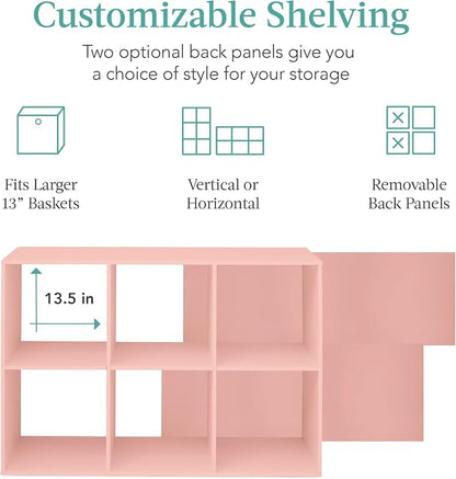 Best Choice Products Kids Bookcase 6-Cube Storage Organizer, 13.5in Shelf - Image 3