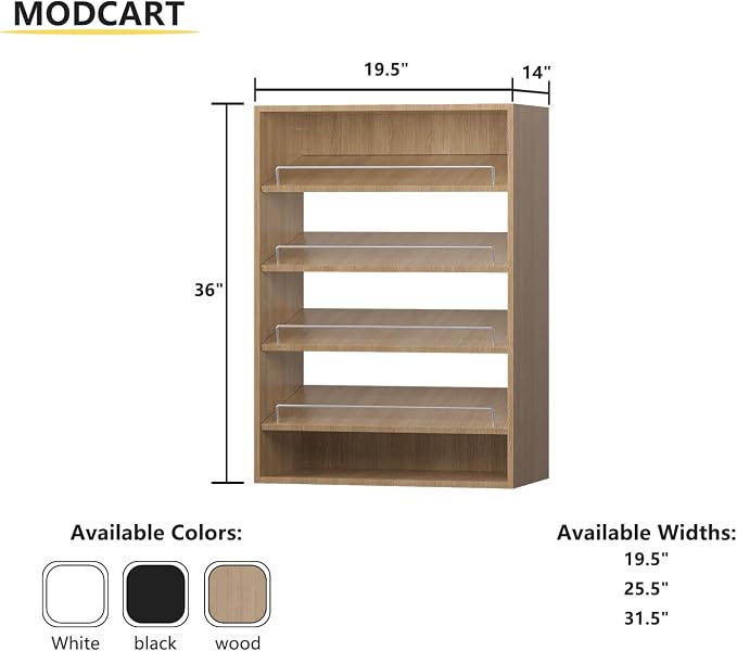 Shoe Shelf Short Tower Closet Unit, Modular Closet System, Wood Closet System - Image 2