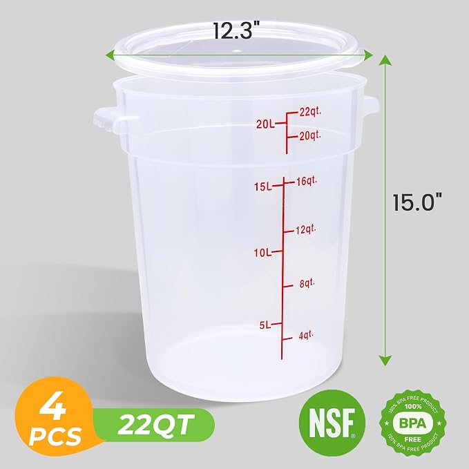 4 Pack Round Food Storage Containers - Image 2