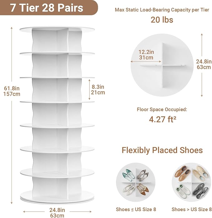 7-Tier Rotating Standing Shelf Unit - Image 2