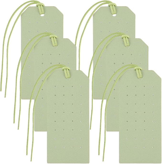6PCS Pierced Leather Earring Displays Card 1.2mm 32 Holes Portable PU Leather - Image 7
