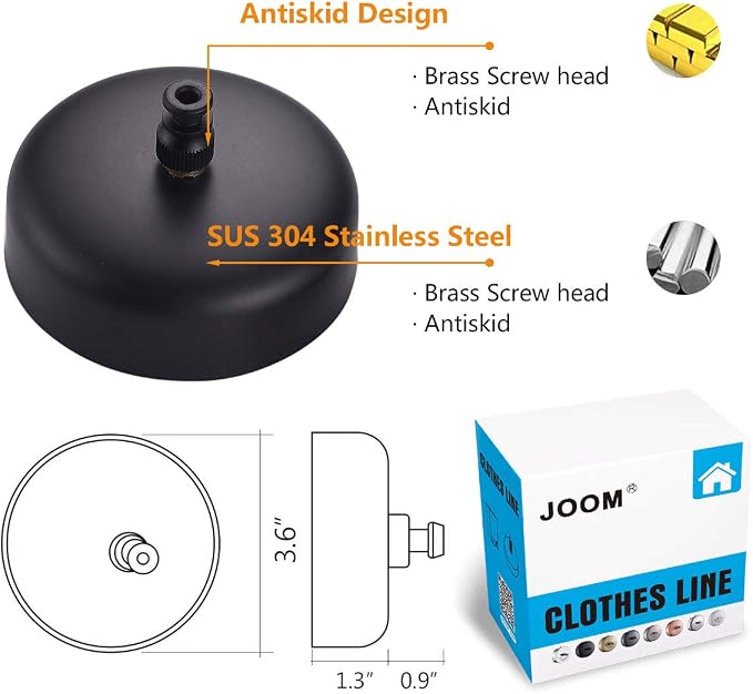 JOOM Retractable Clothesline Stainless Steel Heavy Duty 9Feet - Image 3