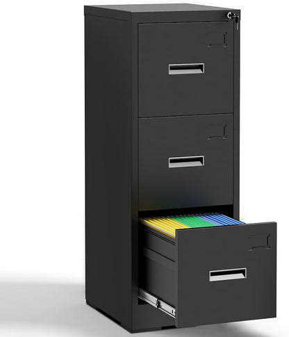 Black 3 Drawer File Cabinets by FLIXELIO