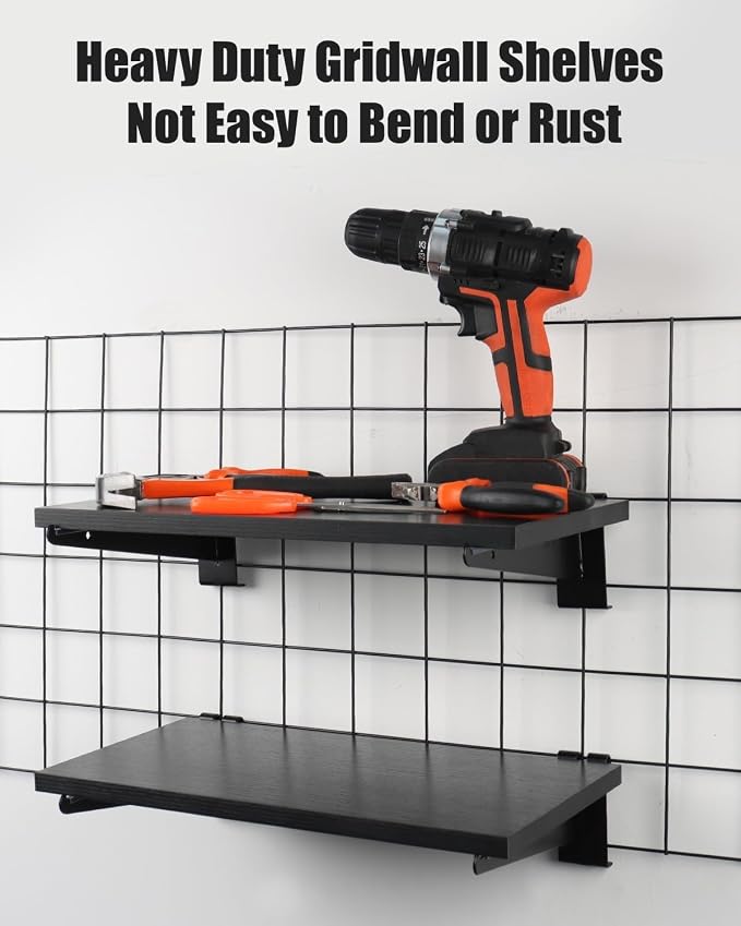 6 Pack GridWall Shelves with Metal Brackets - Image 4