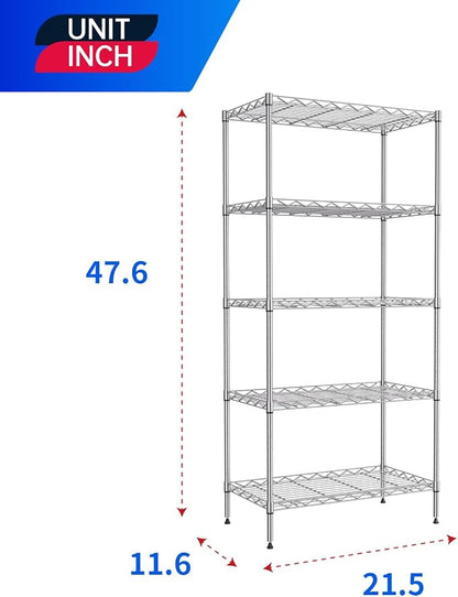 PayLessHere Shelf Metal Shelf Wire Shelving NSF Certified 5 Tier Adjustable - Image 3