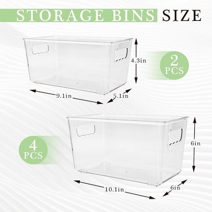 6 Pack Clear Plastic Storage Bins - Image 2