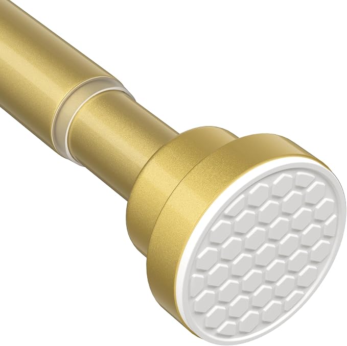MEXAU Tension Curtain Rod For Window 28-48 Inches Adjustable Expandable Gold by MEXAUSPRINGCURTAINRODS