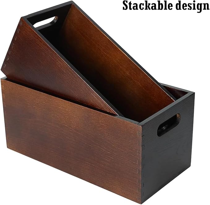 Set of 2 Nesting Wooden Storage Crates - Image 3