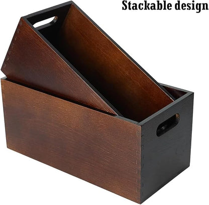 Set of 2 Nesting Wooden Storage Crates - Image 3