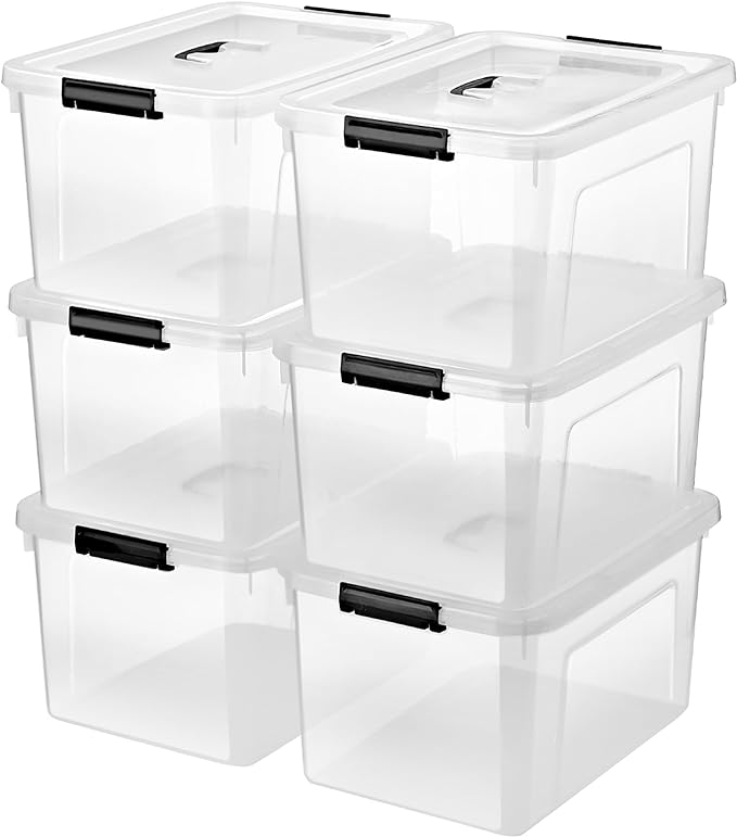19 Quart Plastic Storage Bins by JUJIAJIA