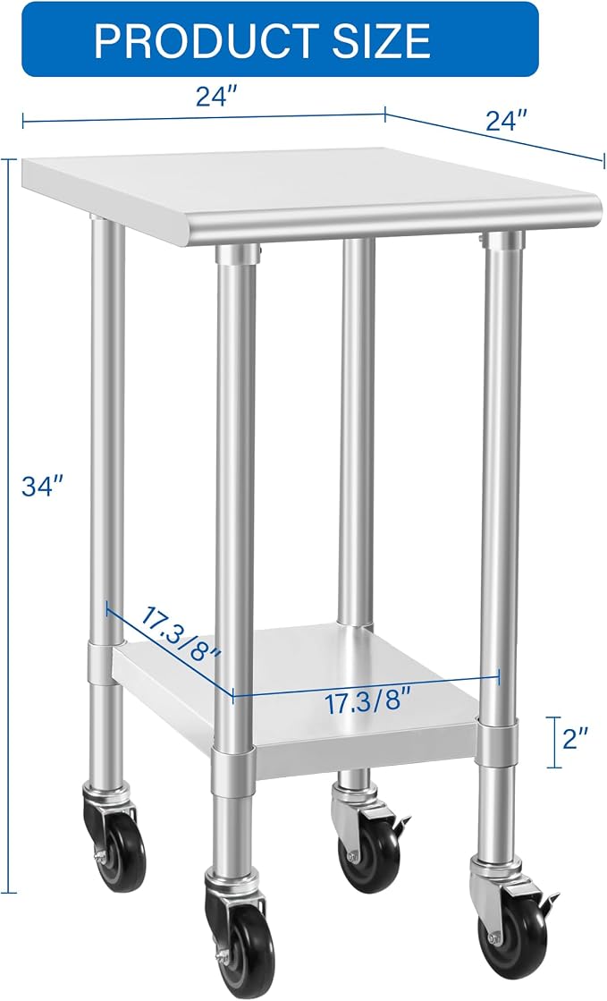 HARDURA Stainless Steel Commercial Table Prep & Work Table - Image 3