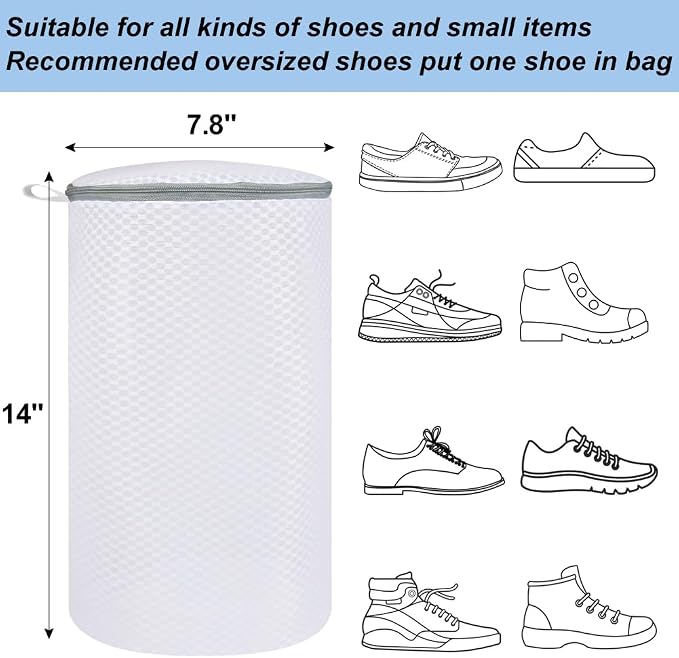 Vivifying Shoe Washing Machine Bag, 2 Pack Honeycomb Mesh Laundry Bag - Image 2