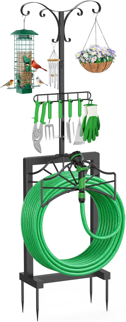 71 Inch Garden Hose Holder, Heavy Duty Free Standing Hose Rack by Lovind